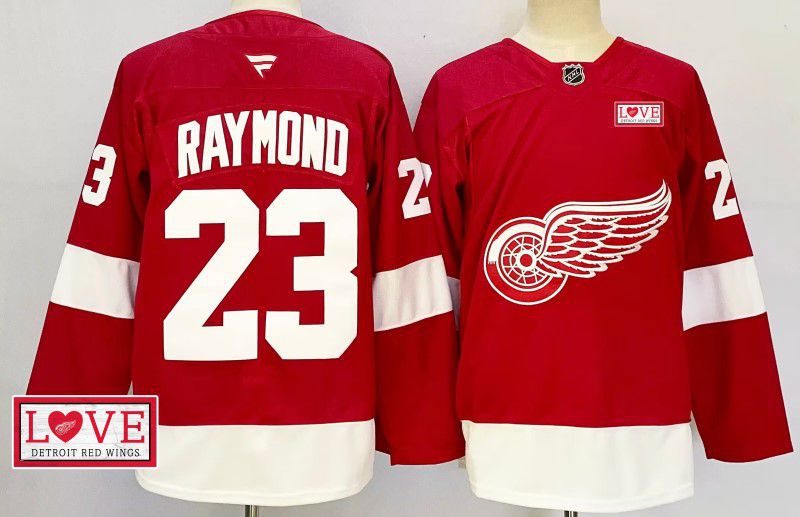 Men Detroit Red Wings #23 Raymond Red Fanatics 2025 NHL Jersey style 12